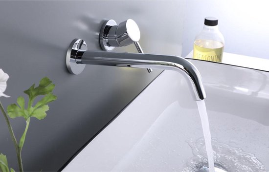 Robinet de lavabo SAAR - Mitigeur encastrable - Rond - Chrome -1 poignées.  | bol.com