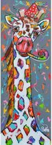 Diamond Painting Set Volwassenen - 25 x 75 cm - Dieren - Feestje met Giraffe - Vierkante Steentjes - Volledig Pakket