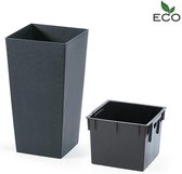 ProsperplastUrbi Square ECO bloempot 2in1 set  voor binnen en buiten - Antraciet