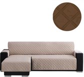 Moorea Chaise Longue Links - Bankbeschermer - 280cm breed - Bruin - Vochtafstotend - Twee kanten te gebruiken - OekoTex keurmerk