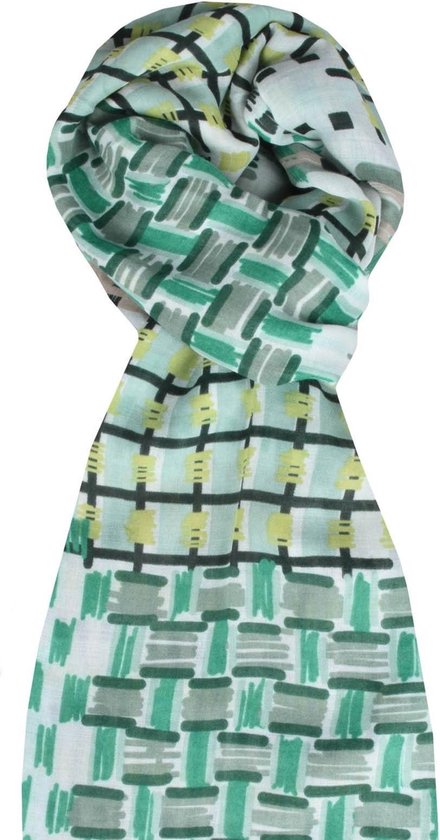 Sjaal -groen- natuurlijke materialen -lente sjaal