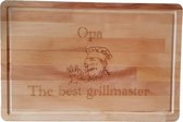 Passie voor stickers Snijplank van hout met gelaserde tekst: Opa The best grill master