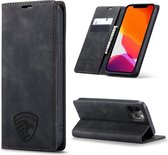 iPhone 12 PRO MAX Hoesje met Anti Skim Bescherming - Pasjes Bookcase RFID Beschermd Cover - Vulcano Black