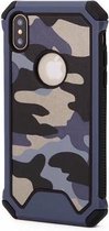 P.C.K. Army/Leger/Camouflage Backcover/Achterkant blauw geschikt voor Samsung Galaxy A51 MET GLASFOLIE