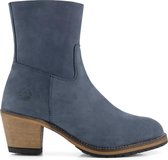 Travelin' Paulx Nubuck - Leren dames enkellaars met hak - Blauw Leer - Maat 41