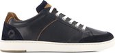 Travelin' Shirlett - Casual leren herensneakers - Veterschoen - Navy Blauw Leer - Maat 44