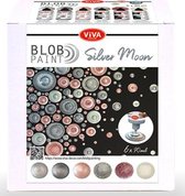 Viva Decor Blob Verfset Zilveren Maan 6x90 mlSchilderen- Verf - 3d effect - Nieuw, Kleurrijk - Ontspannend - Creative Hobby - DIY - Knutselen - Vrije tijd - Handwerken