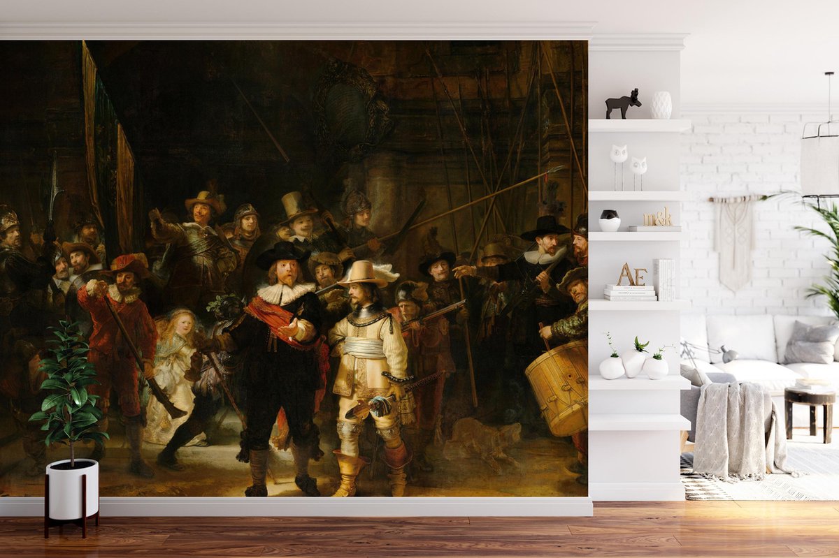 Nachtwacht - Zelfklevend fotobehang - Gratis verzending en installatie-kit