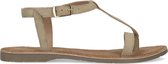 Manfield - Dames - Beige suède sandalen - Maat 39