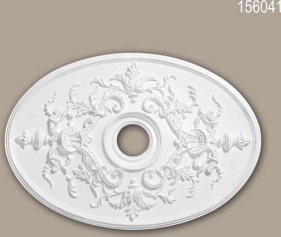 Plafond Rozet 156041 Profhome Sierelement plafond centrum neo-empire stijl wit 78,5 x 54,4 cm