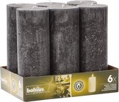 Bolsius - Rustiek Stompkaars - Antraciet - 19 x 6,8 cm - 6 stuks