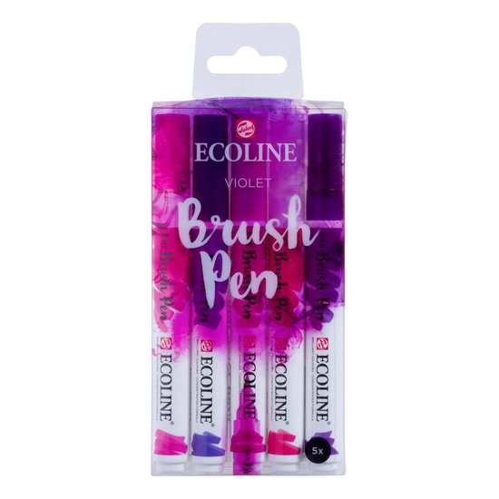 Ecoline Brush Pen set Violet | 5 kleuren