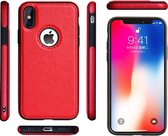 GSMNed - PU Leren telefoonhoes iPhone X/Xs rood – hoogwaardig leren hoesje rood - telefoonhoes iPhone X/Xs rood - lederen hoes voor iPhone X/Xs rood