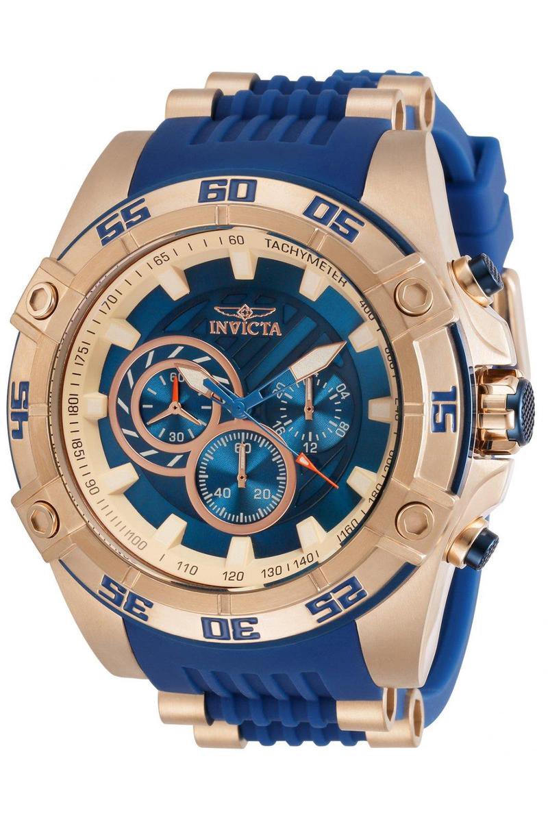 Invicta Speedway 30110 Heren Horloge - Waterdicht - Analoog - Quartz Uurwerk - Roestvrij Staal met blauwe Wijzerplaat - 52mm