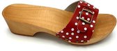 Dina Sandal Clogs Red Polka Dot Instappers Dames - Clogs Dames - Schoenen Dames