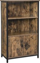 Maison’s Opbergkast – Kast – Industrieel – Gesloten en open – Bruin/Zwart – 32x60x104