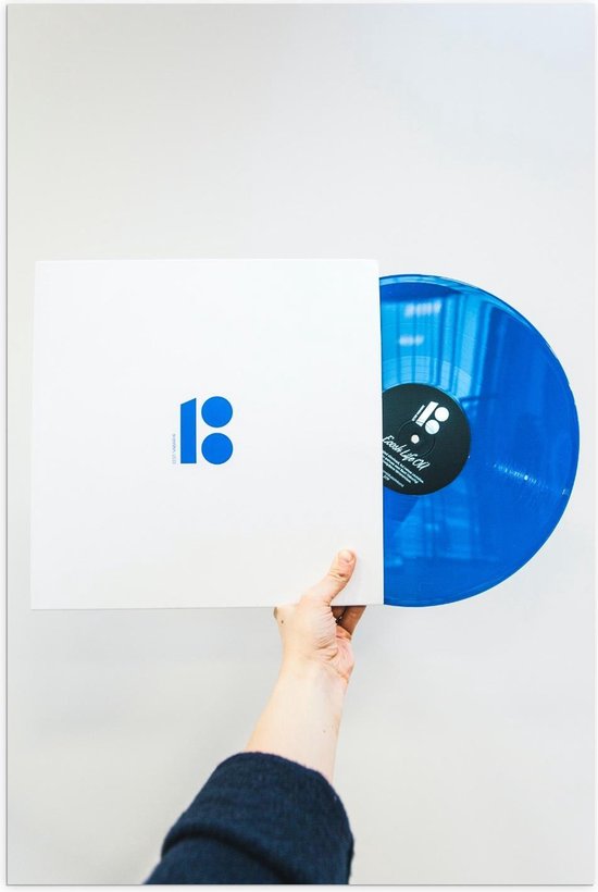 Poster – Blauwe LP plaat uit Hoes - 40x60cm Foto op Posterpapier