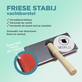 Borstel Friese Stabij - Handzaam - Sterk - Duurzaam hout en metaal - Maakt de vacht van je  Friese Stabij weer klit- en viltvrij - hondenvacht borstel