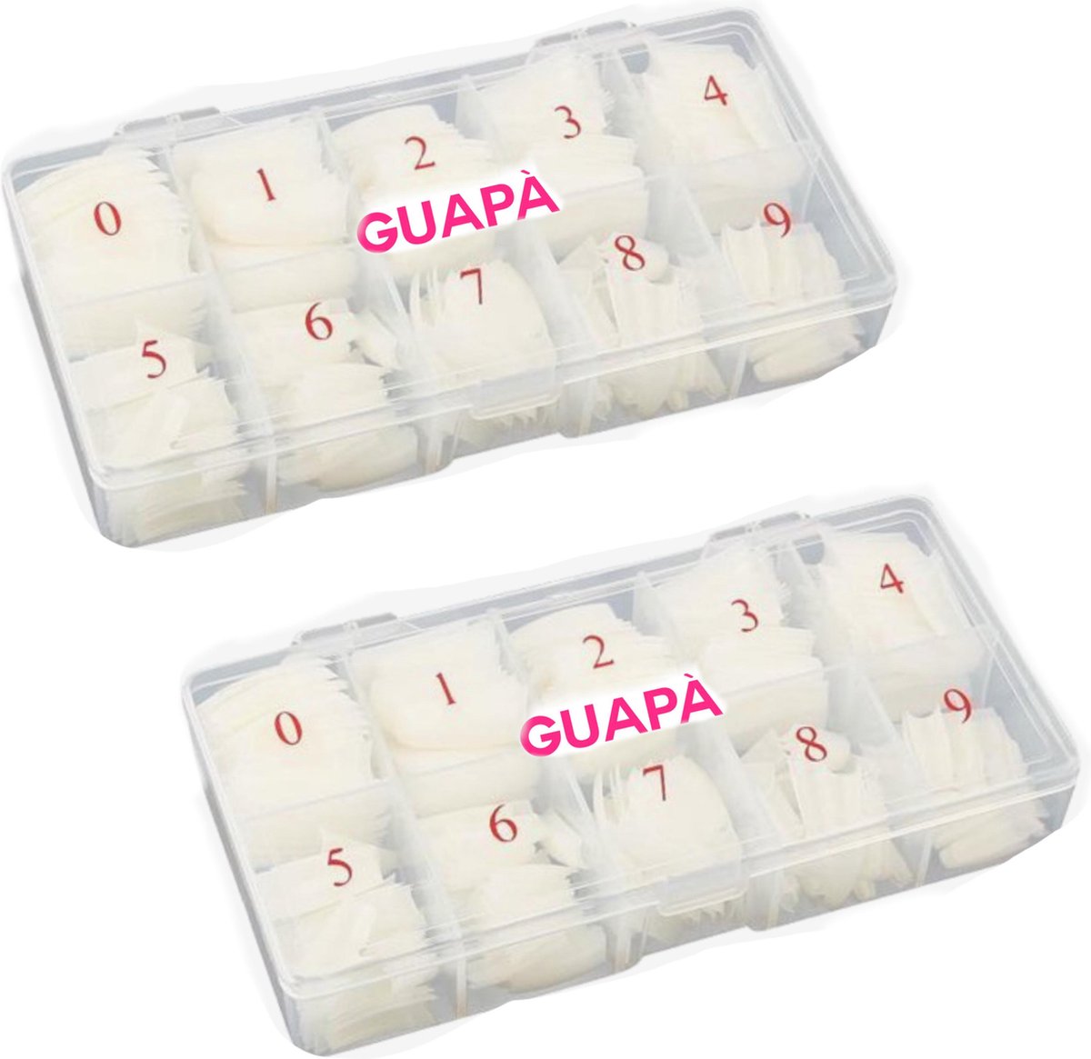 Goedkoopste GUAPÀ - Nagel Tips Kunstnagel Set 1000 Stuks voor het verlengen van je nagels - Acryl en Gel - 2 x 500 stuks Naturel