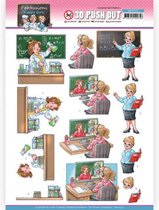 Teacher - Professions Bubbly Girls - 3D Push Out Sheet - Yvonne Creations