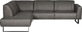 Bol.com Loungebank Vargo chaise longue links | lederlook Missouri antraciet 01 | 210 x 270 mtr breed aanbieding