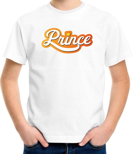 Prince Koningsdag t-shirt - wit - kinderen -  Koningsdag shirt / kleding / outfit 134/140