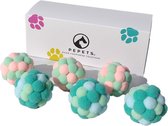 Pepets© Pluche Ballen (6 stuks) - Kattenspeeltjes - Kattenspeelgoed - Speelgoed voor Katten - Kat Speeltje Bal - Kitten Speeltjes Balletjes - 2 muisjes GRATIS