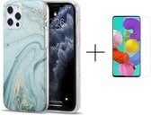Luxe marmer hoesje voor Samsung Galaxy A51 | Marmerprint | Back Cover + 1x screenprotector