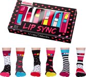 ODD SOCKS Damessokken Lipstick Multipack Mismatched 37-43 Cadeaudoos