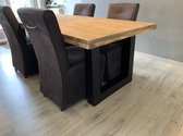 Eettafel Tendenza 3 (rechthoek) - 1.40 x 0.90 tafelblad steigerhout in kleur naar keuze, stalen X-, of U-poten | Quattro Design