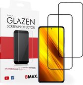 2-pack Xiaomi Poco X3 Glazen Screenprotector / Full Cover gehard glas / Beschermglas / Tempered Glass / Glasplaatje - Zwart