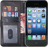iParadise iPhone 5 hoesje bookcase zwart wallet case portemonnee hoes cover hoesjes
