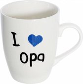 Cosy en Trendy Beker 'i Love Opa' D8.3xh10.5cm 36cl Aardewerk - (Set van 6) En Yourkitchen E-kookboek - Heerlijke Smulrecepten