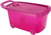 CURVER – Speelgoed opbergbox op wielen Roze 45L
