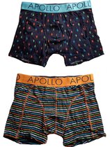 Apollo - boxershort heren - 2 - Pack - Blauw - Maat L