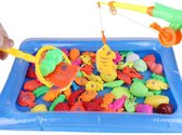 Vis spel voor kinderen - 50 stuks - erg leuk vermaak - inclusief opblaasbaar badje - 2 hengels - met visnetten - en opblaaspomp - leuk verjaardagscadeau