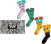 Moustard - Sokken - Cadeaudoos - wild animals - giftbox  - 4 paar sokken - maat 41-46