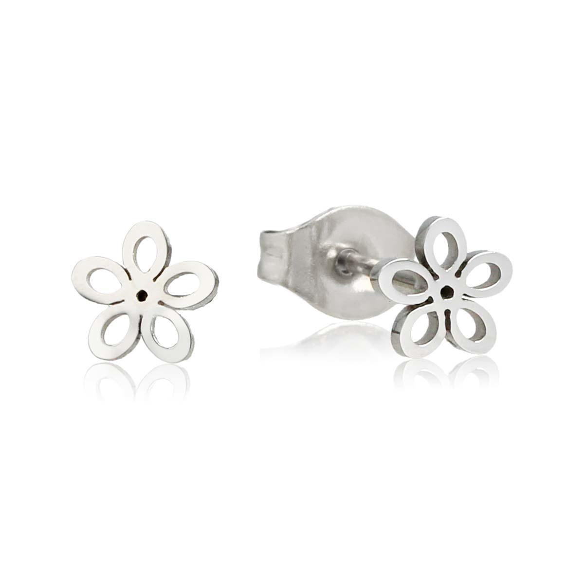 *My Bendel zilveren open bloemen oorstekers - Zilveren oorstekers van open bloemen - Met luxe cadeauverpakking