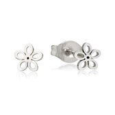 My Bendel zilveren open bloemen oorstekers - Zilveren oorstekers van open bloemen - Met luxe cadeauverpakking
