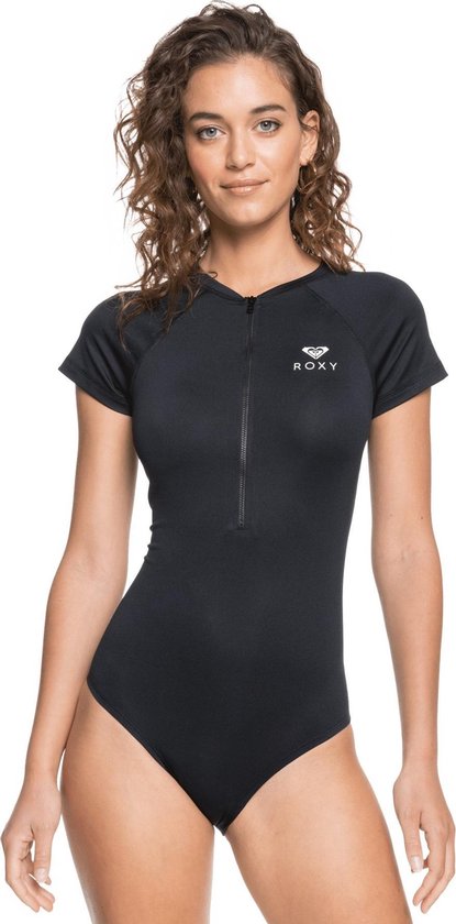 Roxy - Maillot de bain UV pour femme - Manches courtes - Essentials - True Black - taille XXL