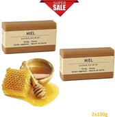 Zeep met karitéboter honing 2x100g |Merk zepen van Savon du Midi