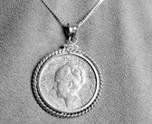 Zilveren gulden, Wilhelmina van 1938, gezet in 925 muntrand