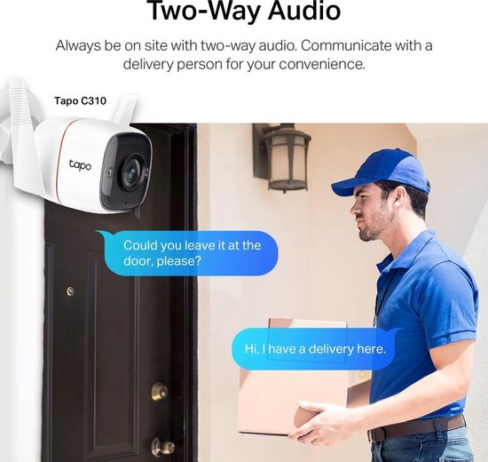 Tapo C310 Beveiligingscamera buiten - 2K - Sterrenlicht-nachtzicht Home Security Wi-Fi - Wit