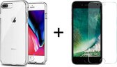 iParadise iPhone 7 Plus hoesje siliconen case transparant hoesjes cover hoes - 1x iPhone 7 plus screenprotector