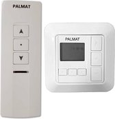 PALMAT® Elektrische Wandtimer Rolluik – Afstandsbediening Gordijnen & Jaloezieën – Zonnewering – Instelbaar – Stop & Play Knop - Wit
