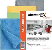 3xCleaner EX Superdoek/Microvezel/Schoonmaakdoek/Blauw