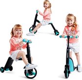 Kinder step - Fiets - Loopwagen - 3 in 1 scooter - Blauw/Rood - Peuter/Kleuter/Kind - trapwagen - Driewieler