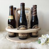 Granger - Gifts - Plateau en bois Bières ronde avec étiquette de bière - 50 ans - DIY - Anniversaire - Mélange de bières Bier