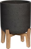 Pottery Pots Bloempot Charlie Feet Low Black Washed-Grijs-Zwart D 47 cm H 63 cm