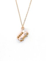 Ketting Meisje- Volkswagen Busje- Roze- Goud- Kind- LiLaLove